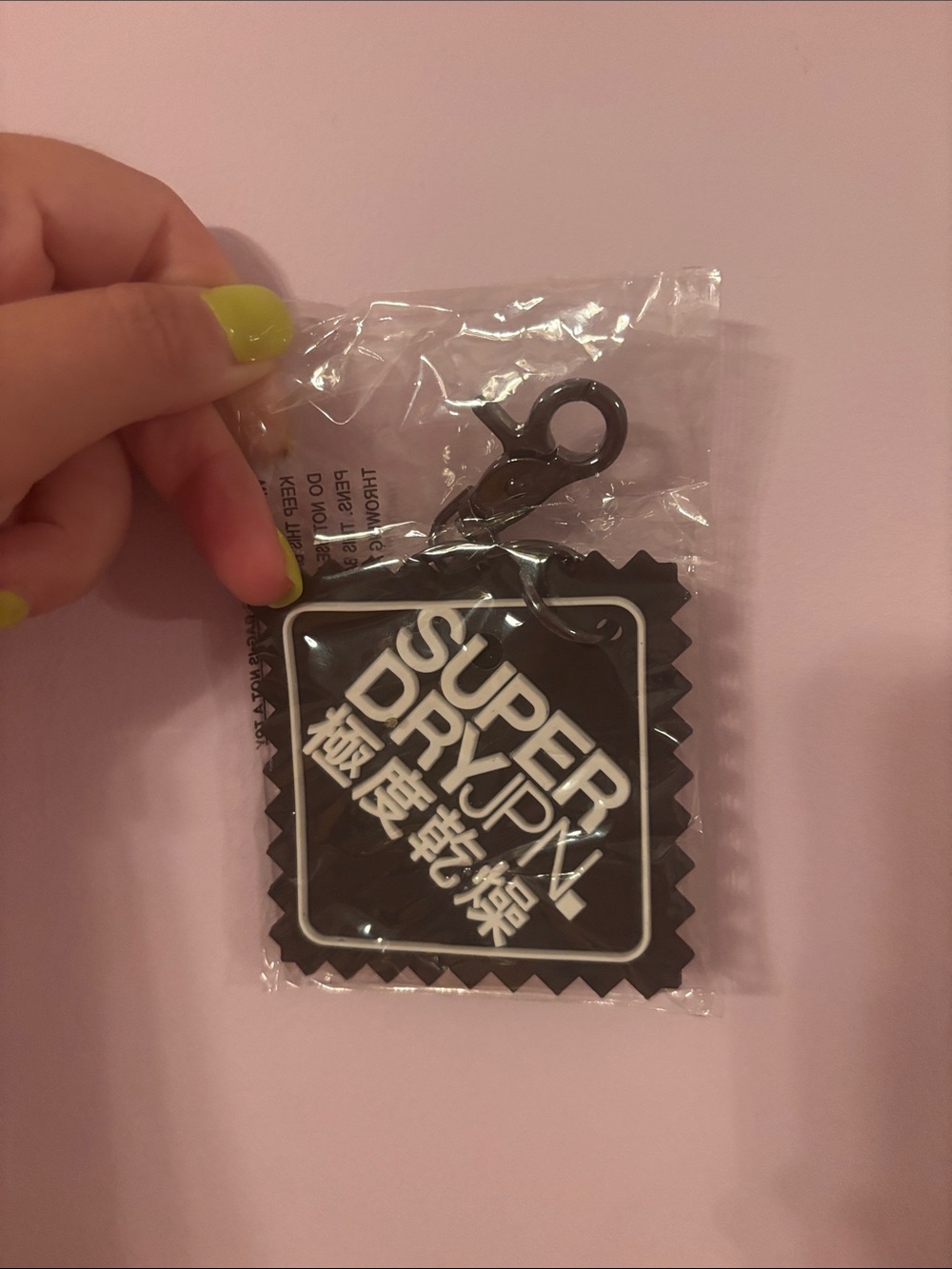 Superdry Black and White Square Logo Keyring